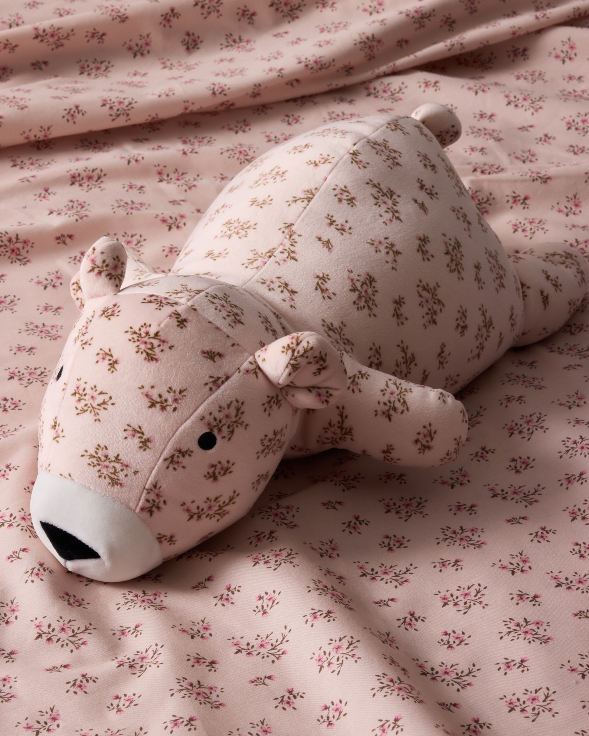 Hollister x Target Pink Floral Bear Weighted Plush Throw Pillow