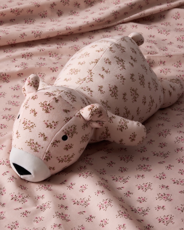 Hollister x Target Pink Floral Bear Weighted Plush Throw Pillow, Pink Floral view 1