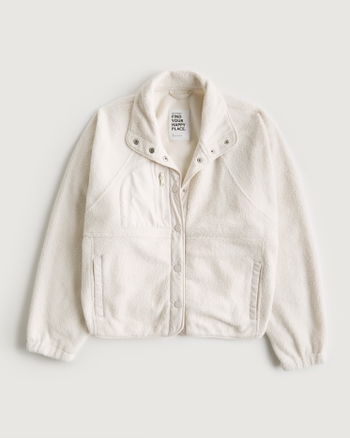 Buy Hollister Co Hollister Nylon Jacket Fleece Lining White Size M  Outerwear Fur Hood Women's 45326 from Japan - Buy authentic Plus exclusive  items from Japan