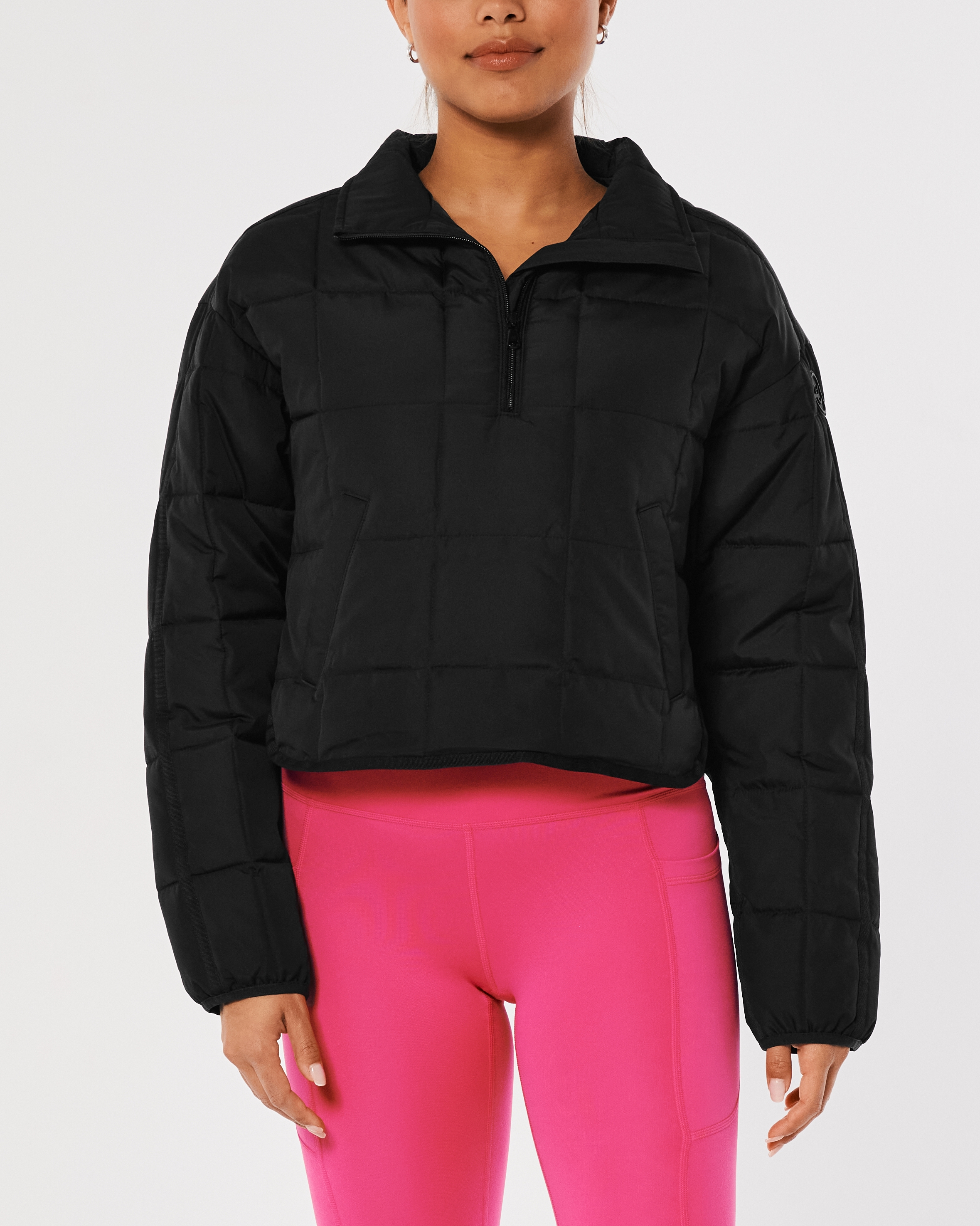 Quarter zip hot sale puffer jacket