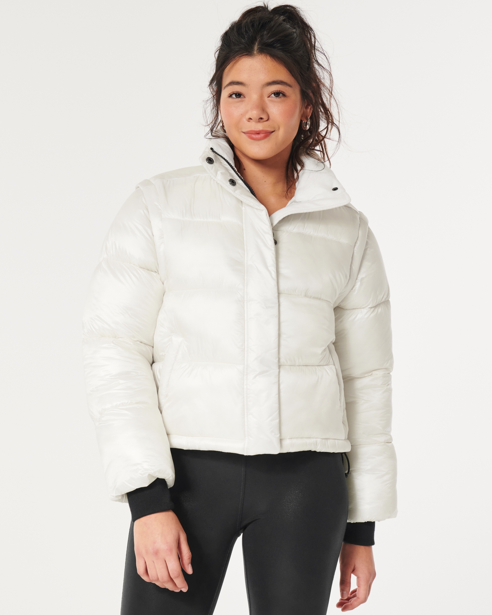Hollister puffer jacket in blue cord