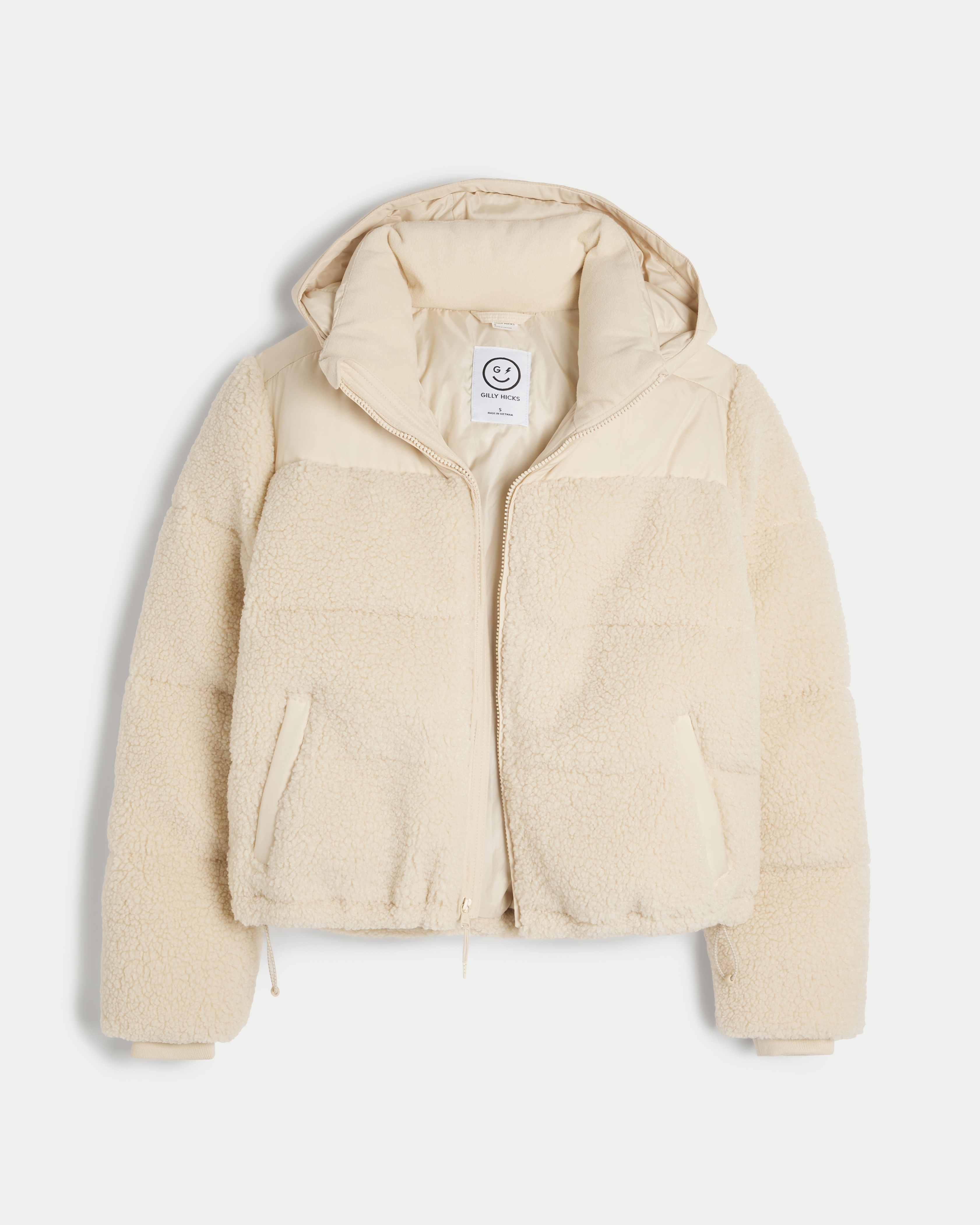 Sherpa lined store puffer parka hollister