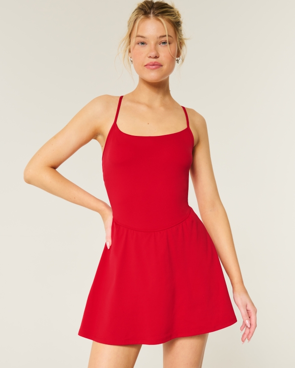 Gilly Hicks Active Strappy Back Dress, Cherry Red view 1