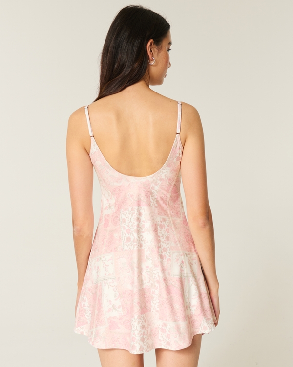 Gilly Hicks Active Recharge Babydoll Dress, Light Pink Print view 2
