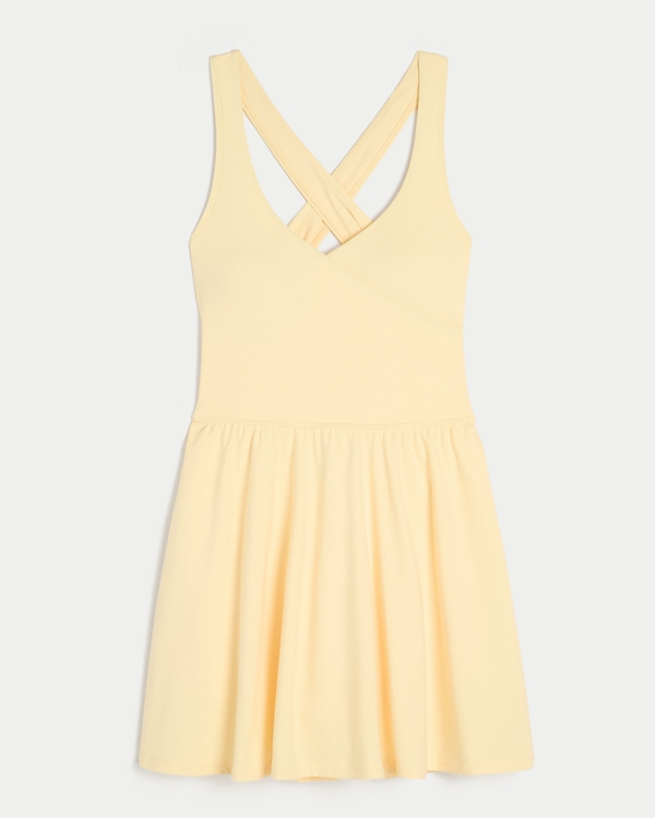 Gilly Hicks Active Recharge Wrap Halter Dress, Buttercream view 1