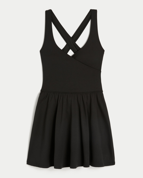 Gilly Hicks Active Recharge Wrap Halter Dress, Black view 1