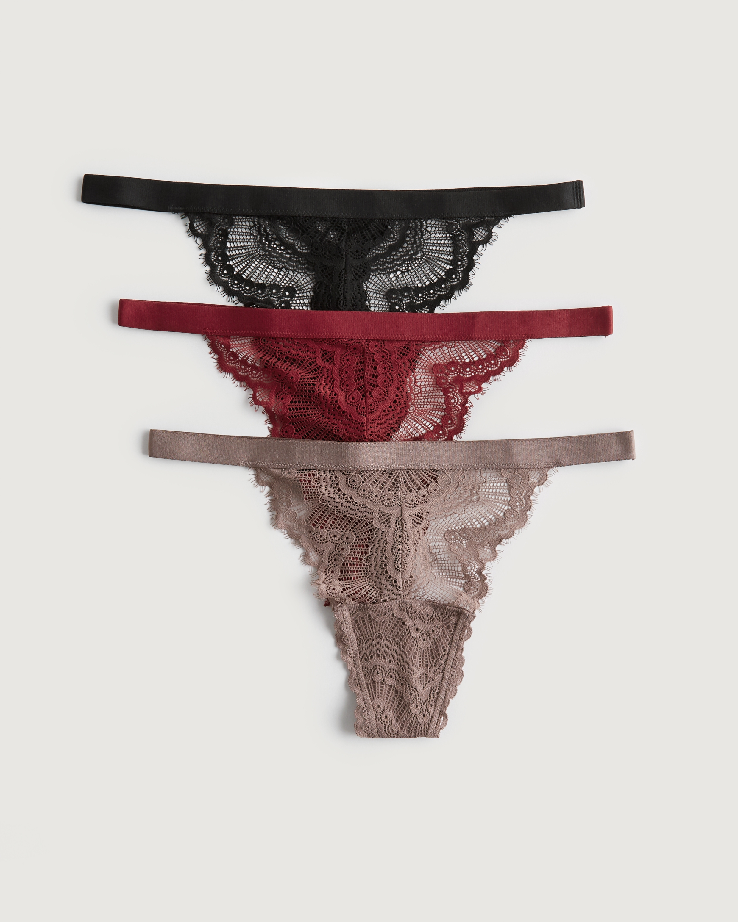 3-Pack Lace Thongs