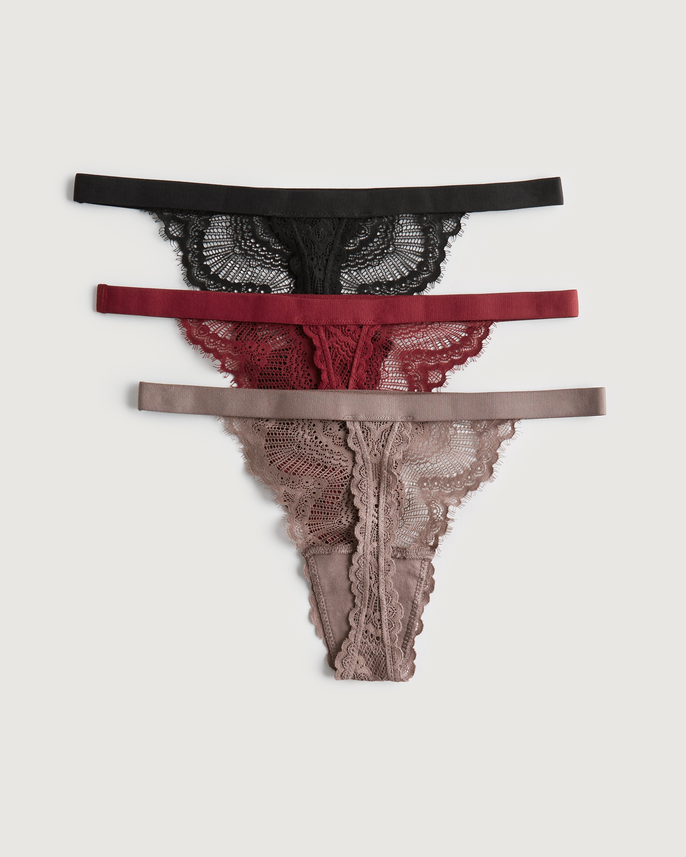Gilly Hicks Lace String Thong Underwear 3-Pack
