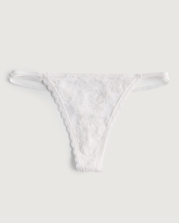 Gilly Hicks Lace Strappy Thong Underwear, White