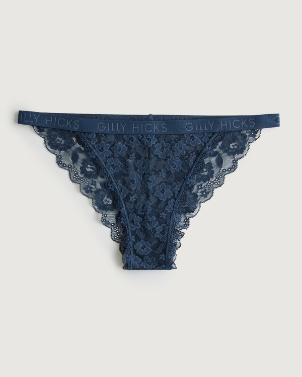 Gilly Hicks Lace Cheeky Underwear, Navy Blue