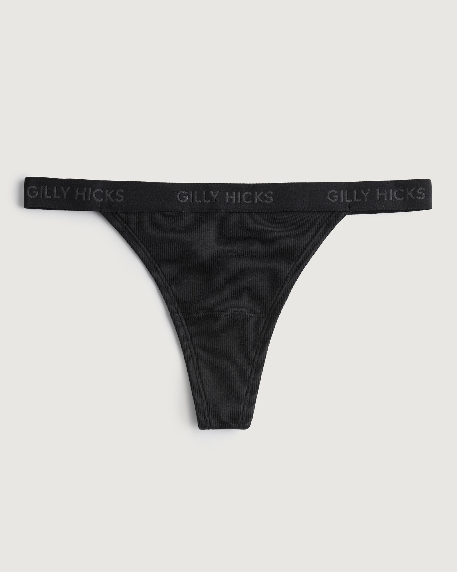 Women's Gilly Hicks Ribbed Cotton Blend Thong Underwear
