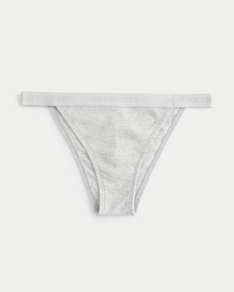 Gilly Hicks Ribbed Cotton Blend Cheeky Underwear