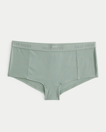 Women's Gilly Hicks Ribbed Cotton Blend Boyshort Underwear 2-Pack