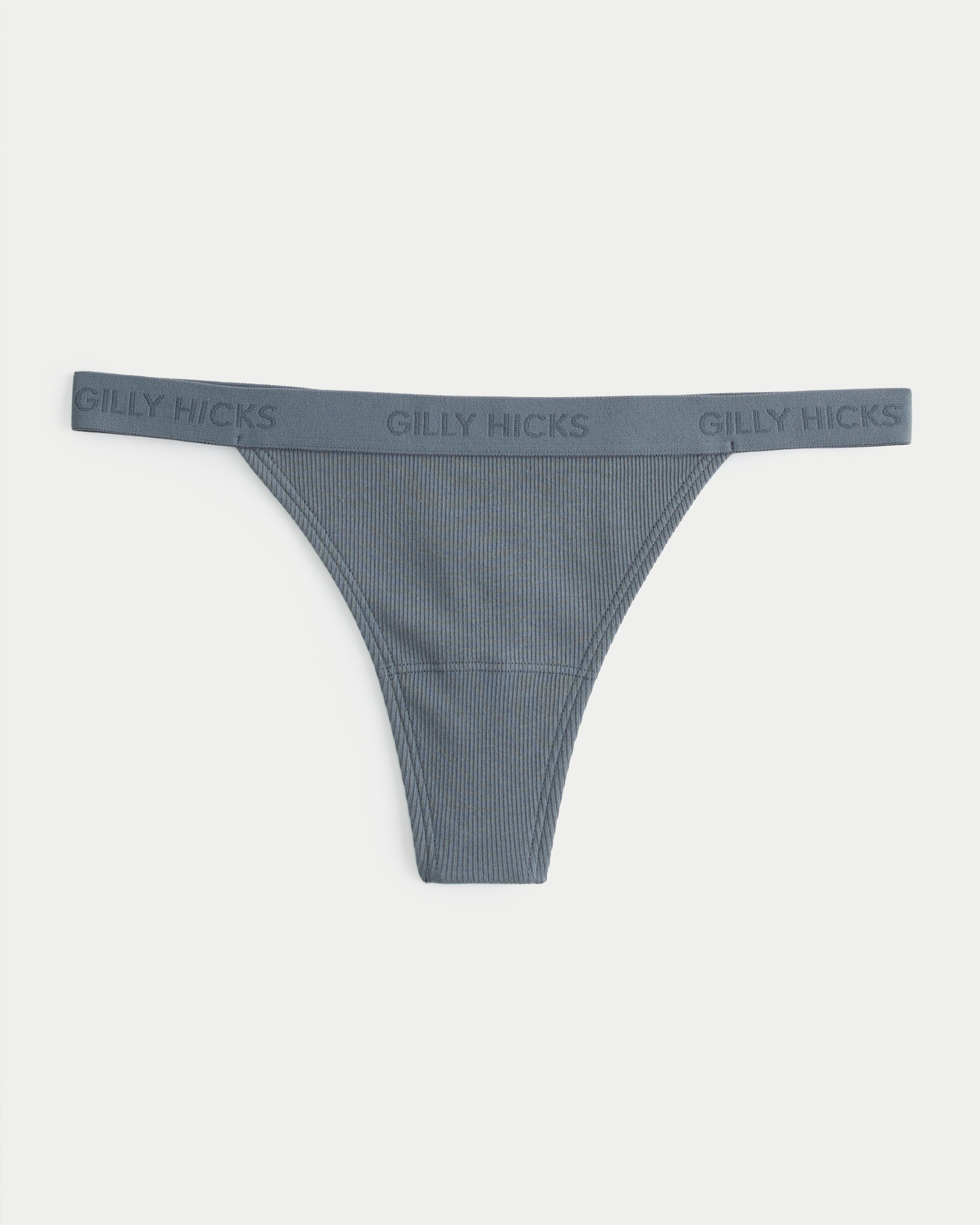 Hollister Gilly Hicks Ribbed Cotton Blend Thong Underwear