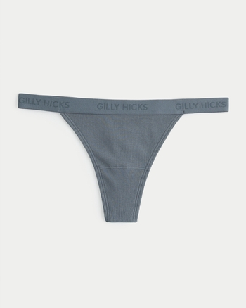 Women s Gilly Hicks Ribbed Cotton Blend Thong Underwear Women s