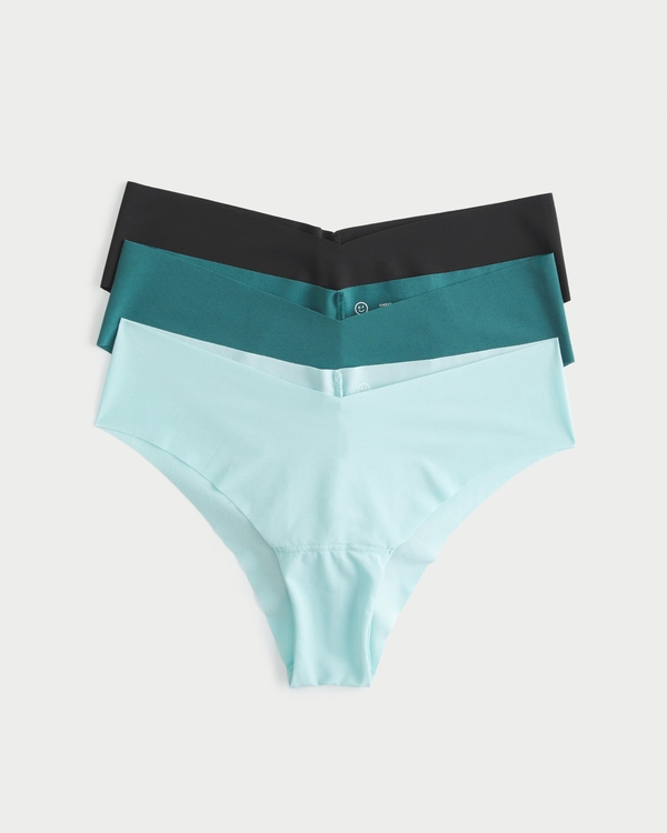 Gilly Hicks No-Show Cheeky Underwear 3-Pack, Black-teal-light Blue