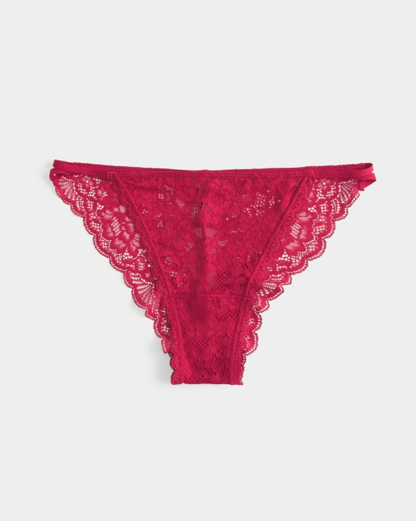 Gilly Hicks Lace Cheeky Underwear, Dark Red