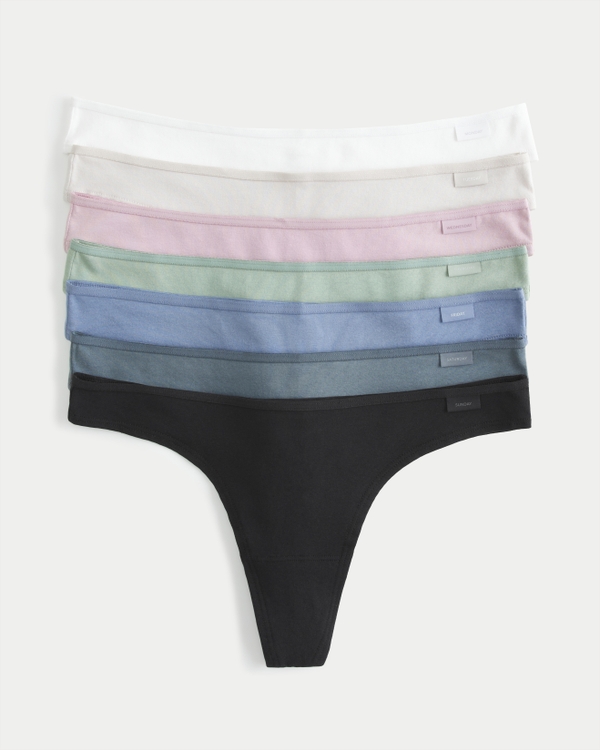 Gilly Hicks Day-of-the-Week Thong Underwear 7-Pack, Multicolor Multipack