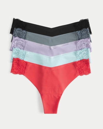 Hollister Gilly Hicks Lace-Side No-Show Thong Underwear