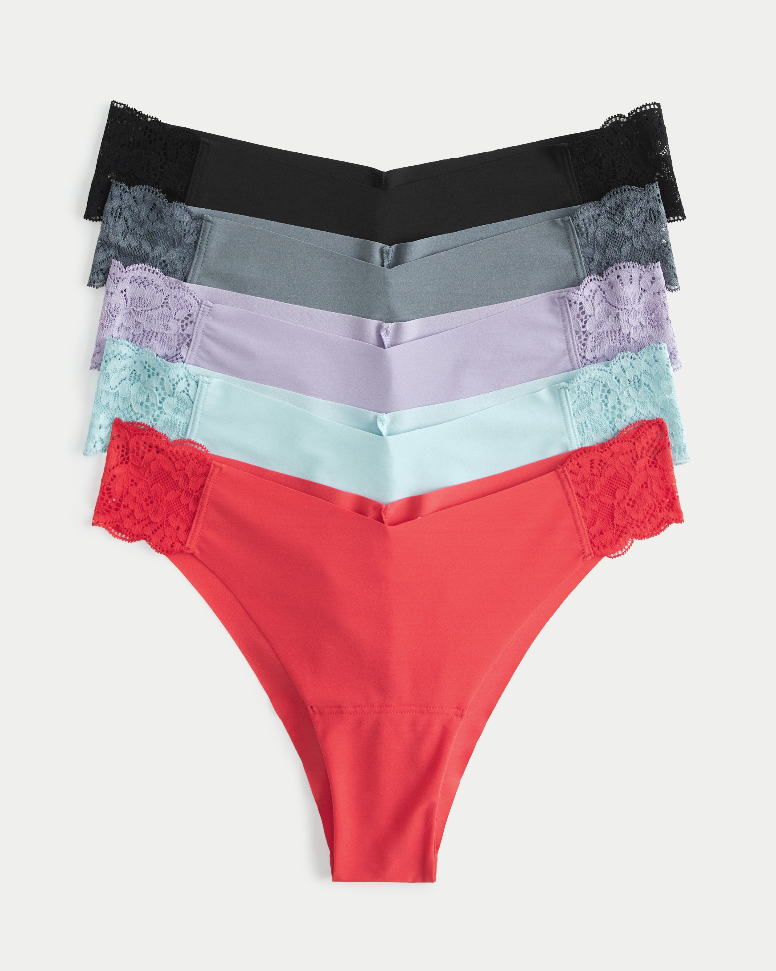 Gilly Hicks Lace-Side No-Show Cheeky Underwear 5-Pack