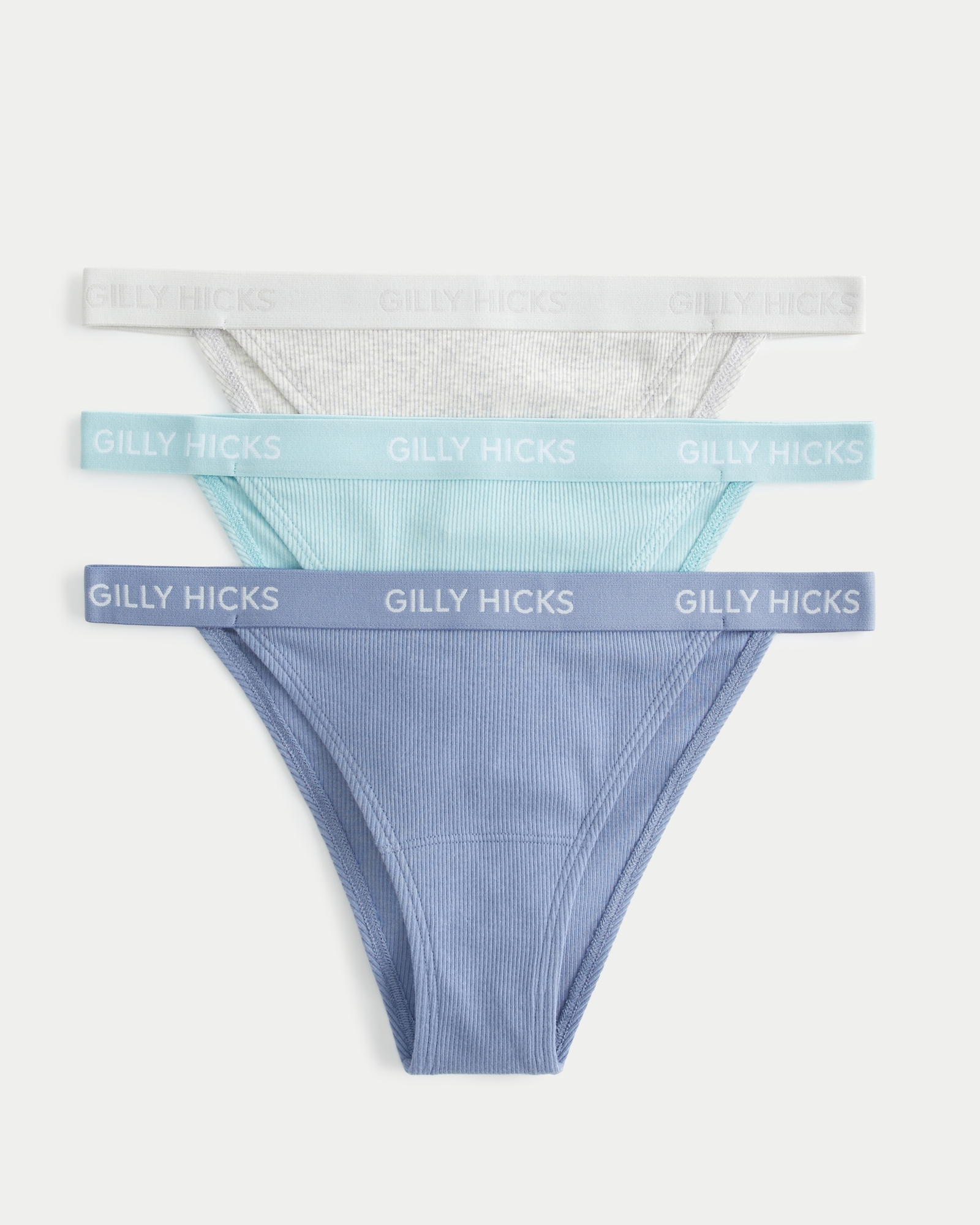 Gilly Hicks rib logo cotton short briefs in grey - ShopStyle Knickers