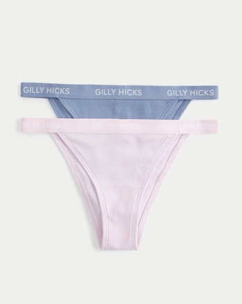 Women's Gilly Hicks Ribbed Cotton Blend Cheeky Underwear 2-Pack, Women's  Bras & Underwear