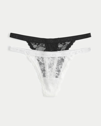 Hollister Gilly Hicks Lace Thong ($5) ❤ liked on Polyvore featuring  intimates, panties, light purple, lace thong, lacy tho…
