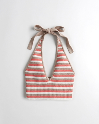 Women Gilly Hicks Crochet Halter Lounge Bra Top Women Activewear