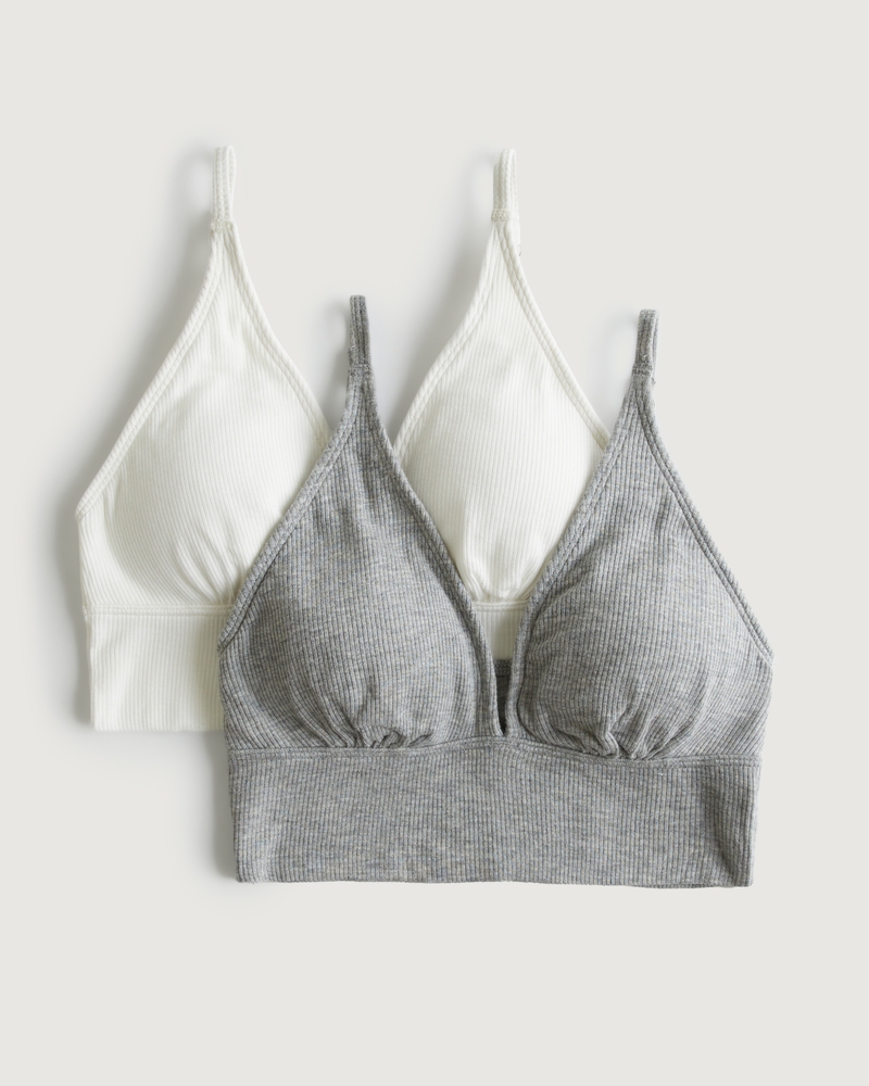 Ribbed Jersey Triangle Bralette 2-Pack