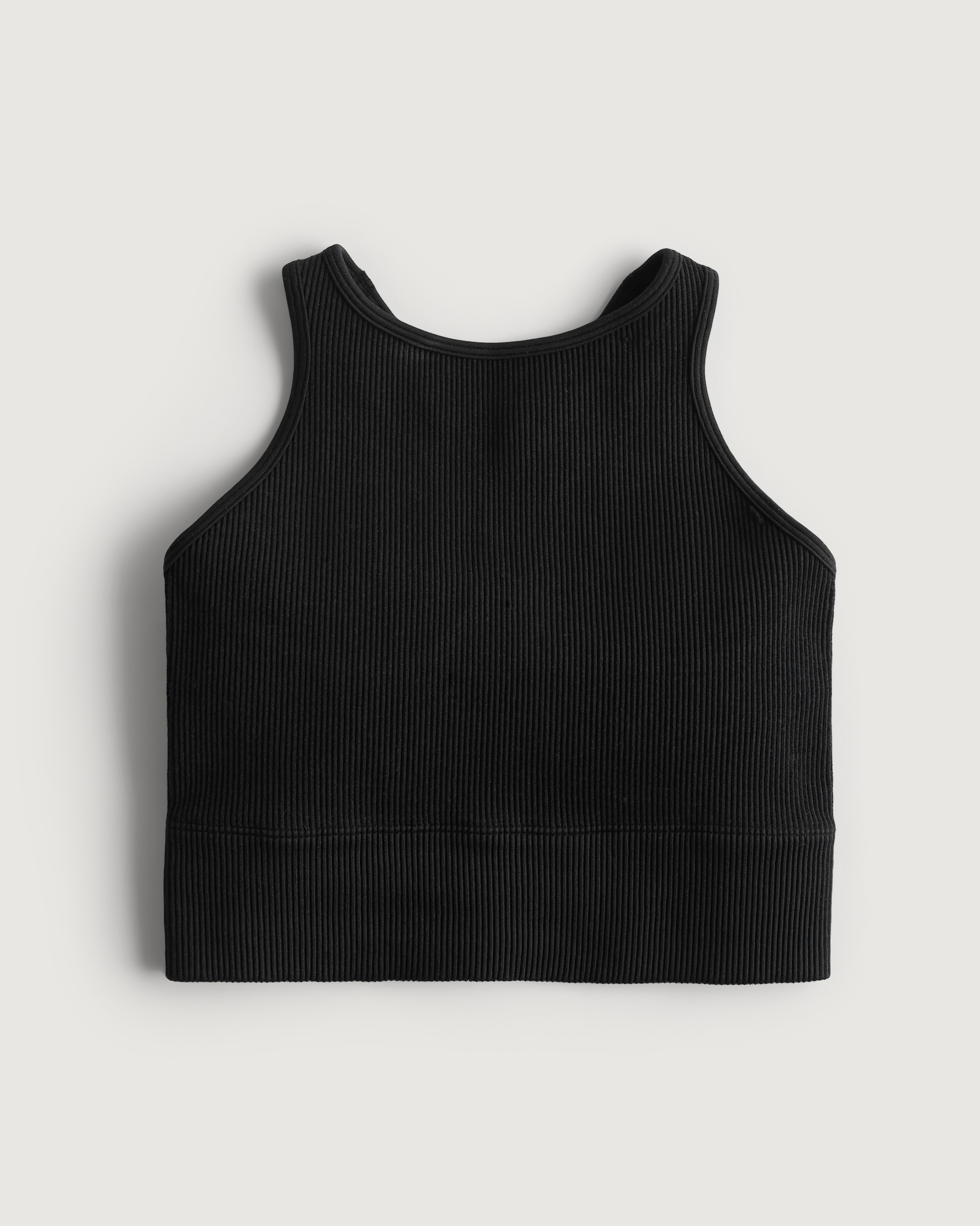 Hollister Gilly Hicks Ribbed Seamless Longline High-Neck Bra Top | Plaza Las Americas