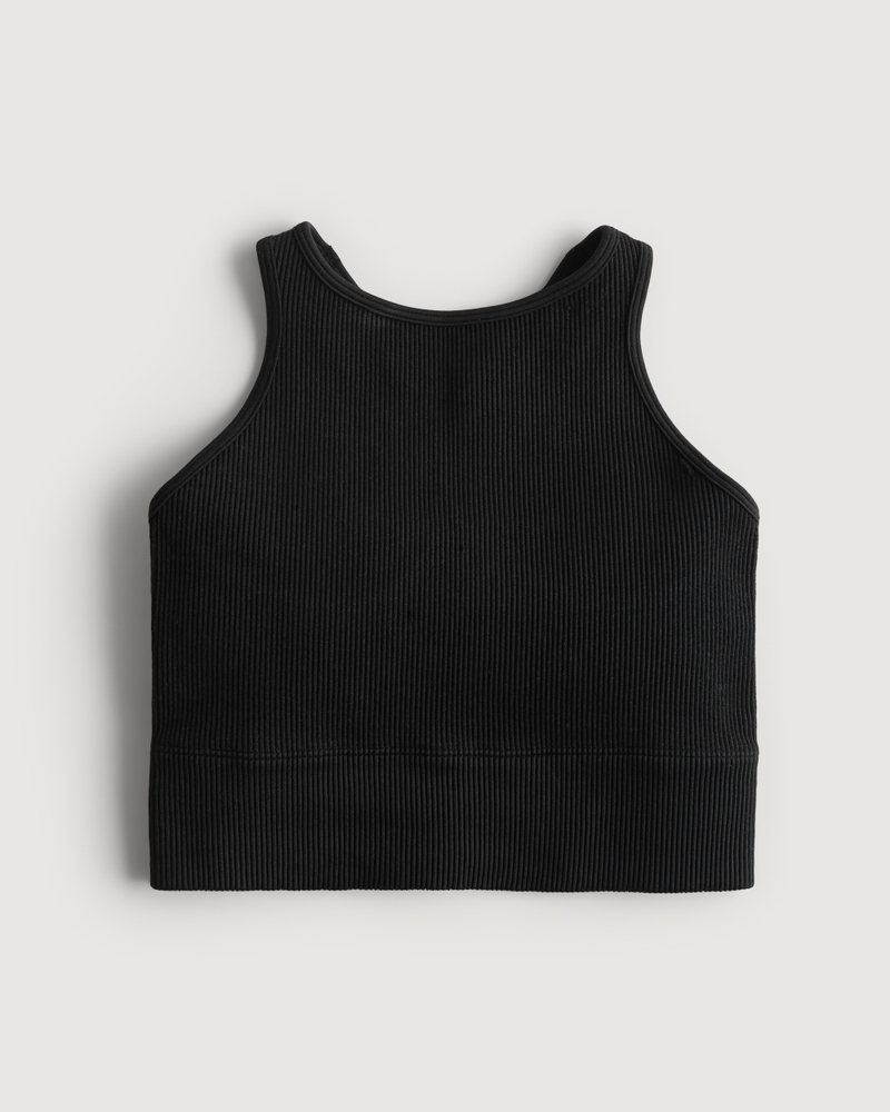 Girls Gilly Hicks Ribbed Seamless Longline High-Neck Bra Top from Hollister