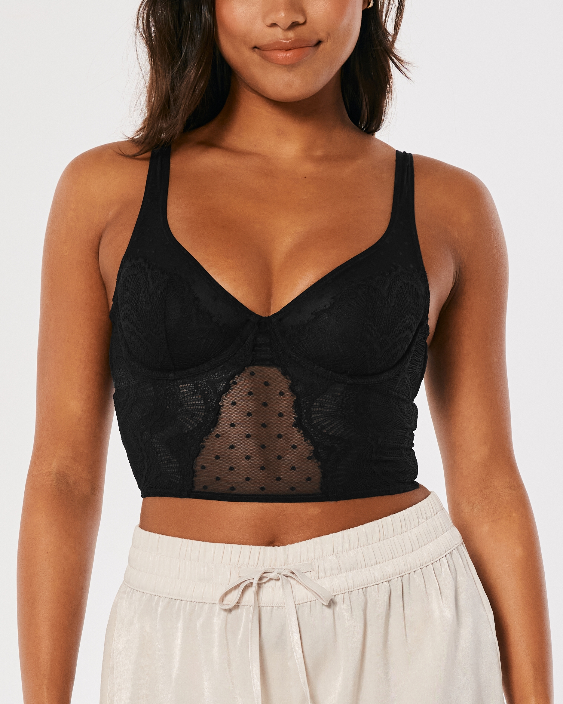 Gilly Hicks lace scoop bra in black