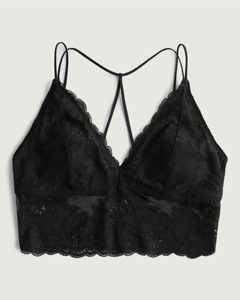 Gilly Hicks Hollister Womens Small Black Crochet Lace Longline