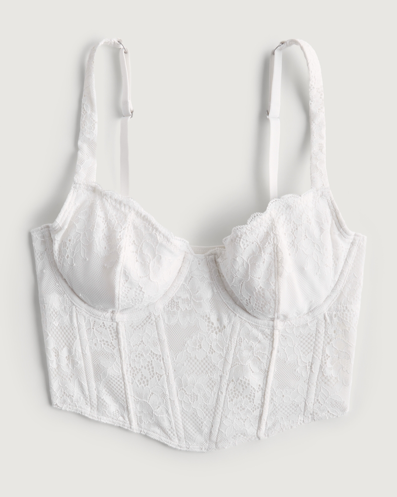 Gilly Hicks core lace halterneck bralette in white
