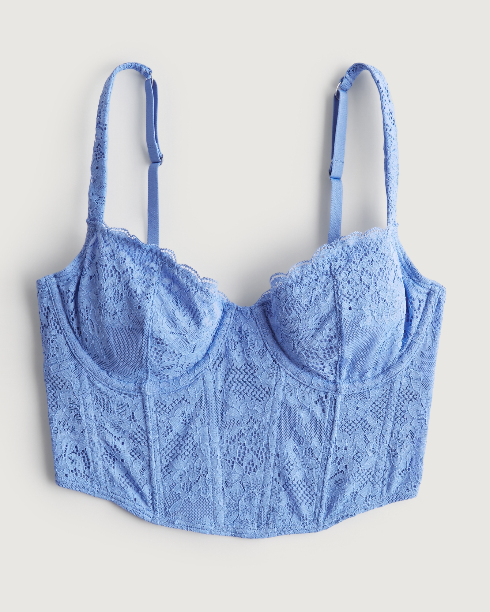 Gilly Hicks Light Blue Lace Bustier Bralette Top Size M - $19 - From