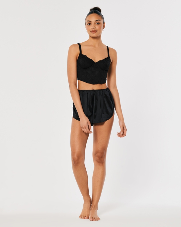 Gilly Hicks Lace Bustier, Black Lace view 1