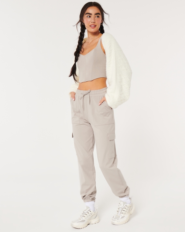 Gilly Hicks Fleece Corset, Light Taupe view 2