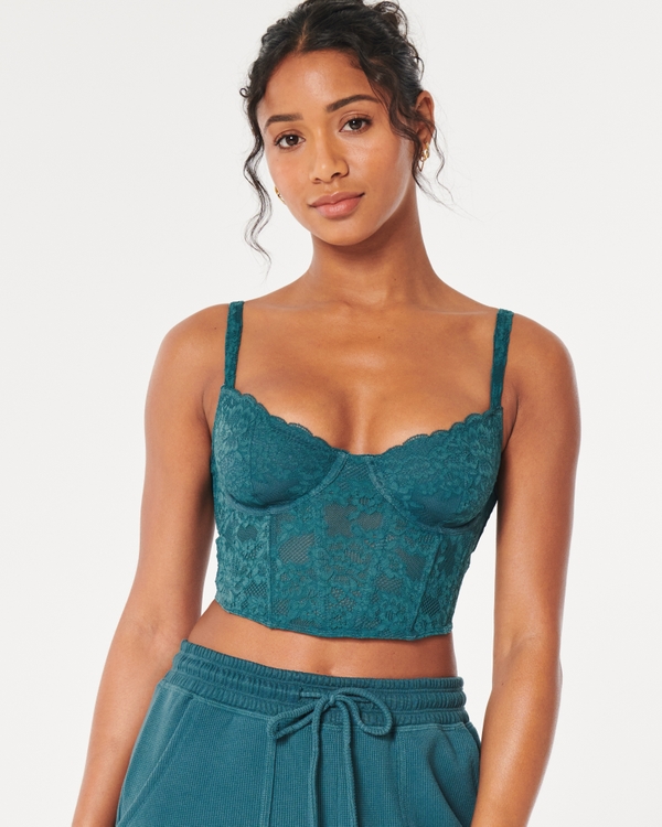 Gilly Hicks Lace Bustier, Teal view 1