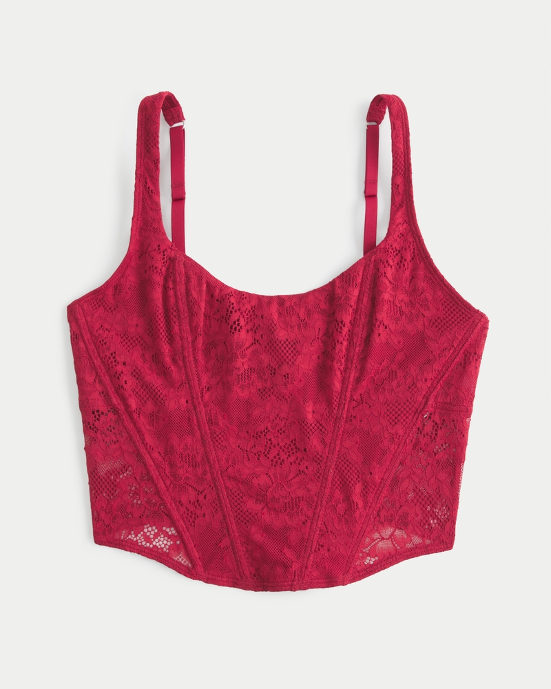 Hollister/Gilly Hicks red lace strappy bralette with - Depop