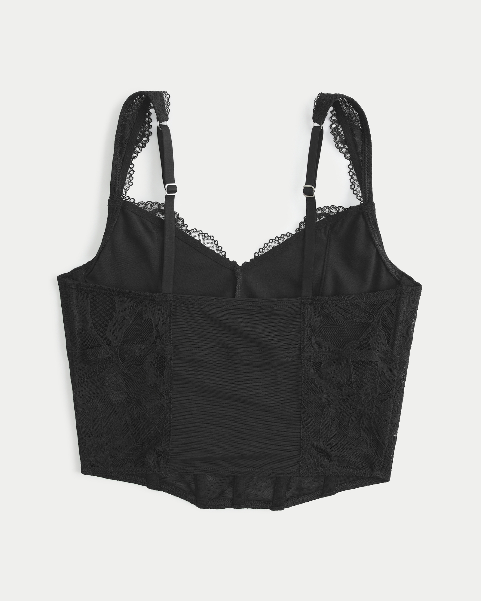 Hollister Gilly Hicks Lace Trim Satin Triangle Bralette in Black