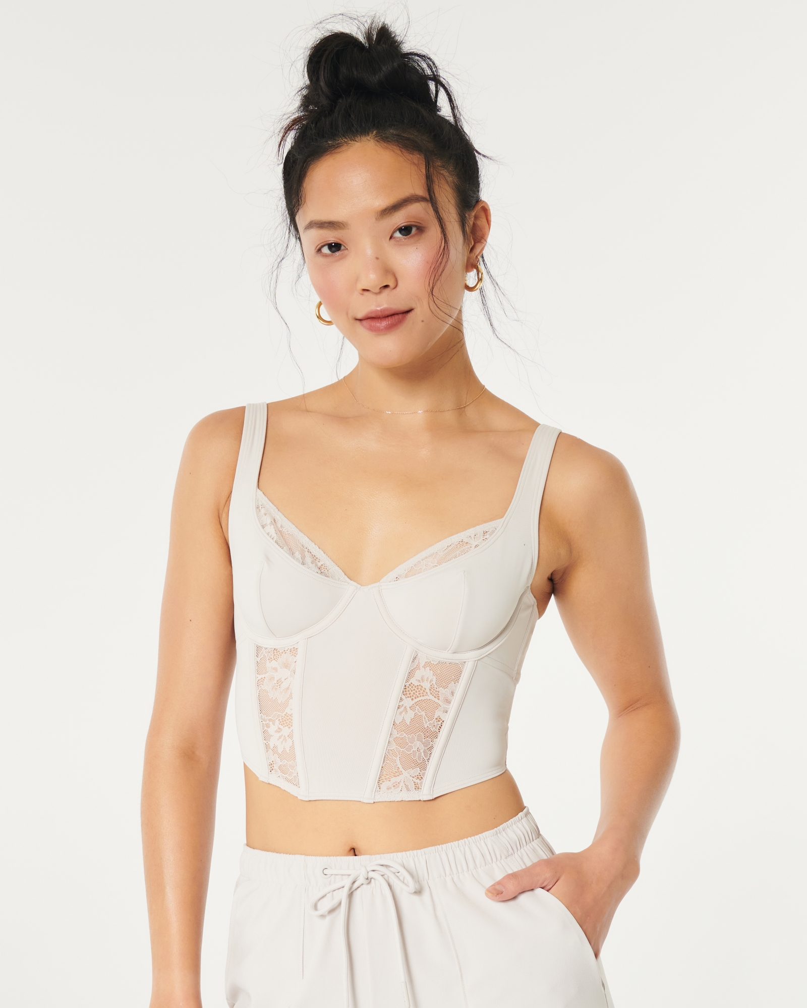 Hollister Gilly Hicks Satin Tie-Front Bustier