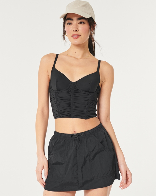 Gilly Hicks Ruched Micro-Modal Bustier, Black