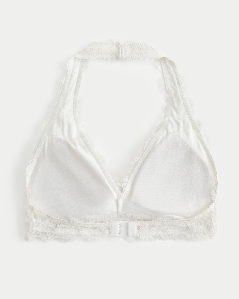 New Hollister Gilly Hicks Womens Size XL White Lace Halter Bralette