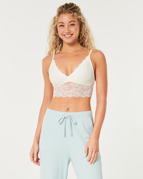 Gilly Hicks Lace Longline Bralette, White