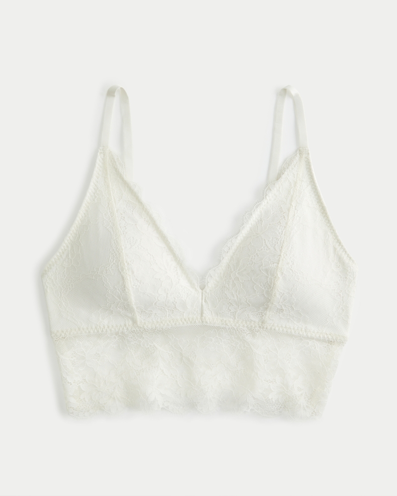 Hollister Gilly Hicks Lace Longline Bralette in White