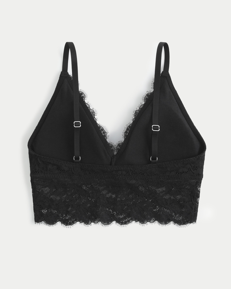 NWT HOLLISTER WOMENS GILLY HICKS OFF WHITE BLACK LACE BRALETTE