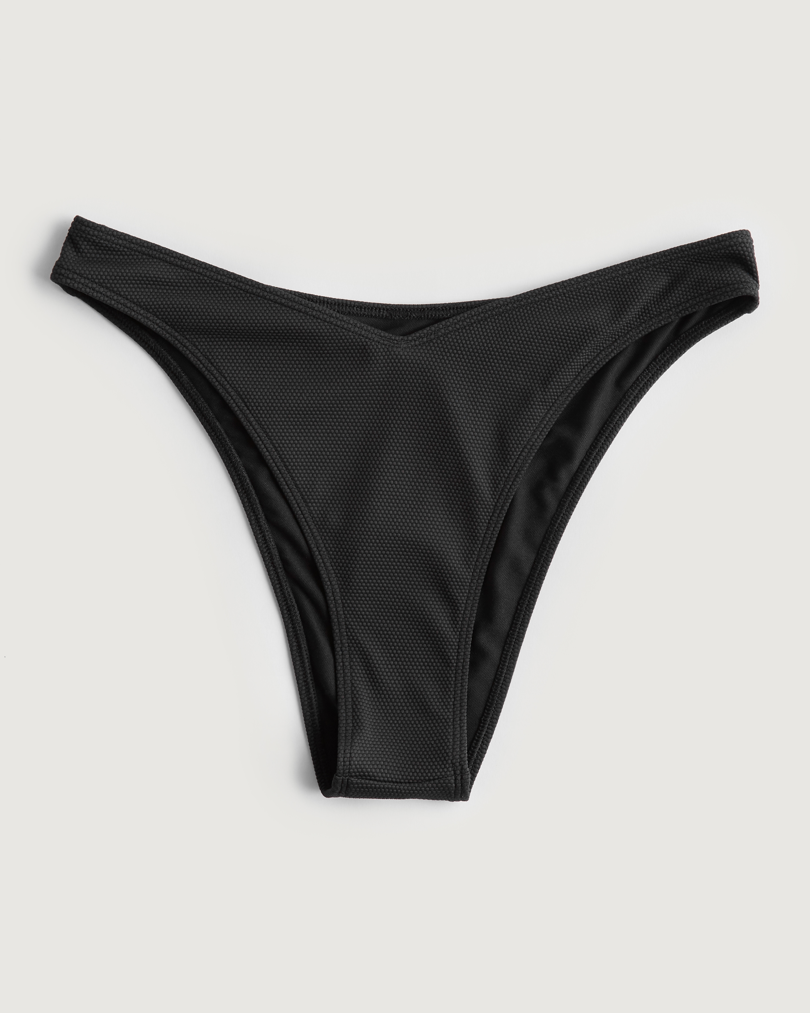 High Waisted Black Ribbed Cheeky Cotton Panty