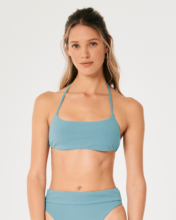 Gilly Hicks Reversible Halter Scoop Bikini Top, Light Blue