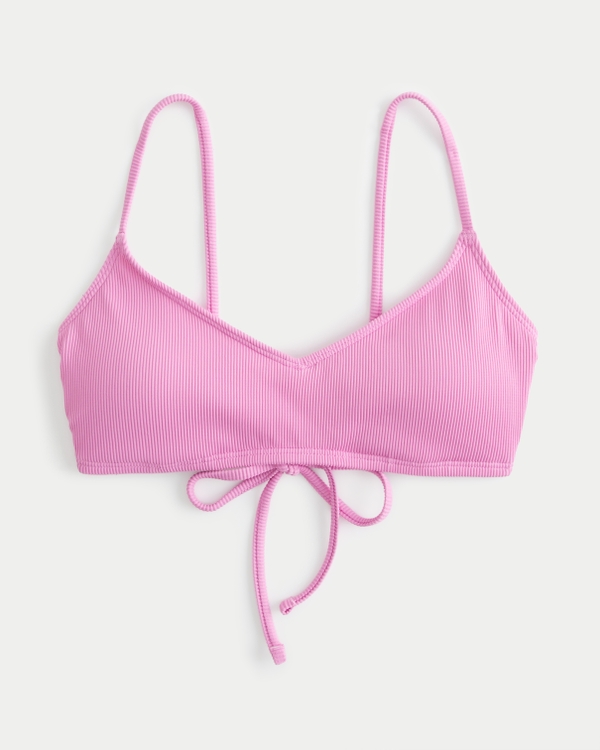 Gilly Hicks Ribbed V-Neck Bikini Top, Pink