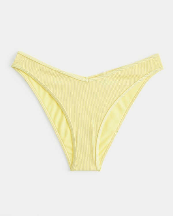 Gilly Hicks High-Leg V-Waist Cheeky Bikini Bottom, Lemonade Yellow